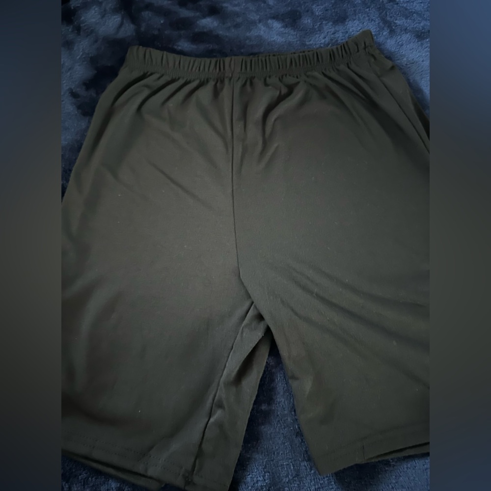 Black shorts.